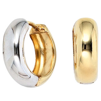 SIGO Creolen rund 333 Gold Gelbgold bicolor Ohrringe Goldohrringe Goldcreolen*