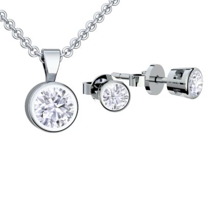 Schmuckset Damen Silber 925 Kette und Ohrringe Set Schmuck Set Anhänger Halskette Damenkette Ohrstecker Schmuck-Set Geschenk-Ideen Geburtstag*
