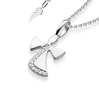 Schutzengel Kette Mädchen Silber 925 Engelkette Taufkette Engel Anhänger Kinder Kommunion Taufe Geschenk Baby Taufgeschenk Schulbeginn Einschulung*