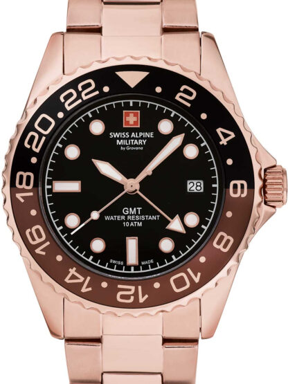 Swiss Alpine Military 7052.1164 GMT Diver Herrenuhr 42mm 10ATM*
