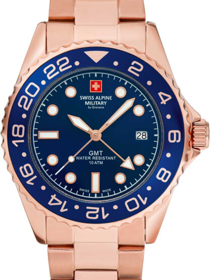 Swiss Alpine Military 7052.1165 GMT Diver Herrenuhr 42mm 10ATM*