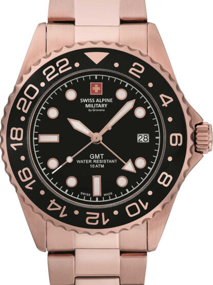 Swiss Alpine Military 7052.1167 GMT Diver Herrenuhr 42mm 10ATM*