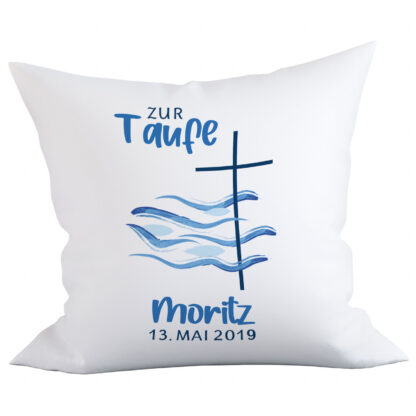 Taufkissen Fische in Blau Bezug "Modell Moritz" "Baumwolle"*