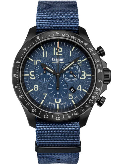 Traser H3 109461 P67 Officer Chronograph Blue Nato Herrenuhr*
