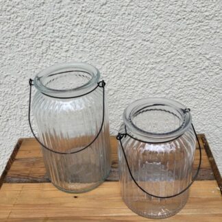 Vase für Blumenstrauß / Laterne Windlicht 2 Set ver. Größen*