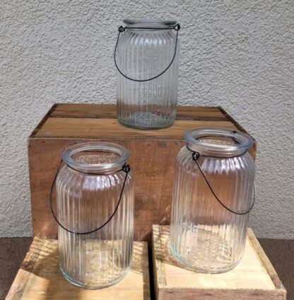 Vase für Strauß / Laterne Windlicht 3Set Klein*