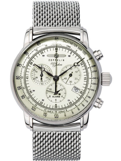 Zeppelin 8680M-3 Alarm Chronograph 100 Jahre Herrenuhr 43mm 5ATM*